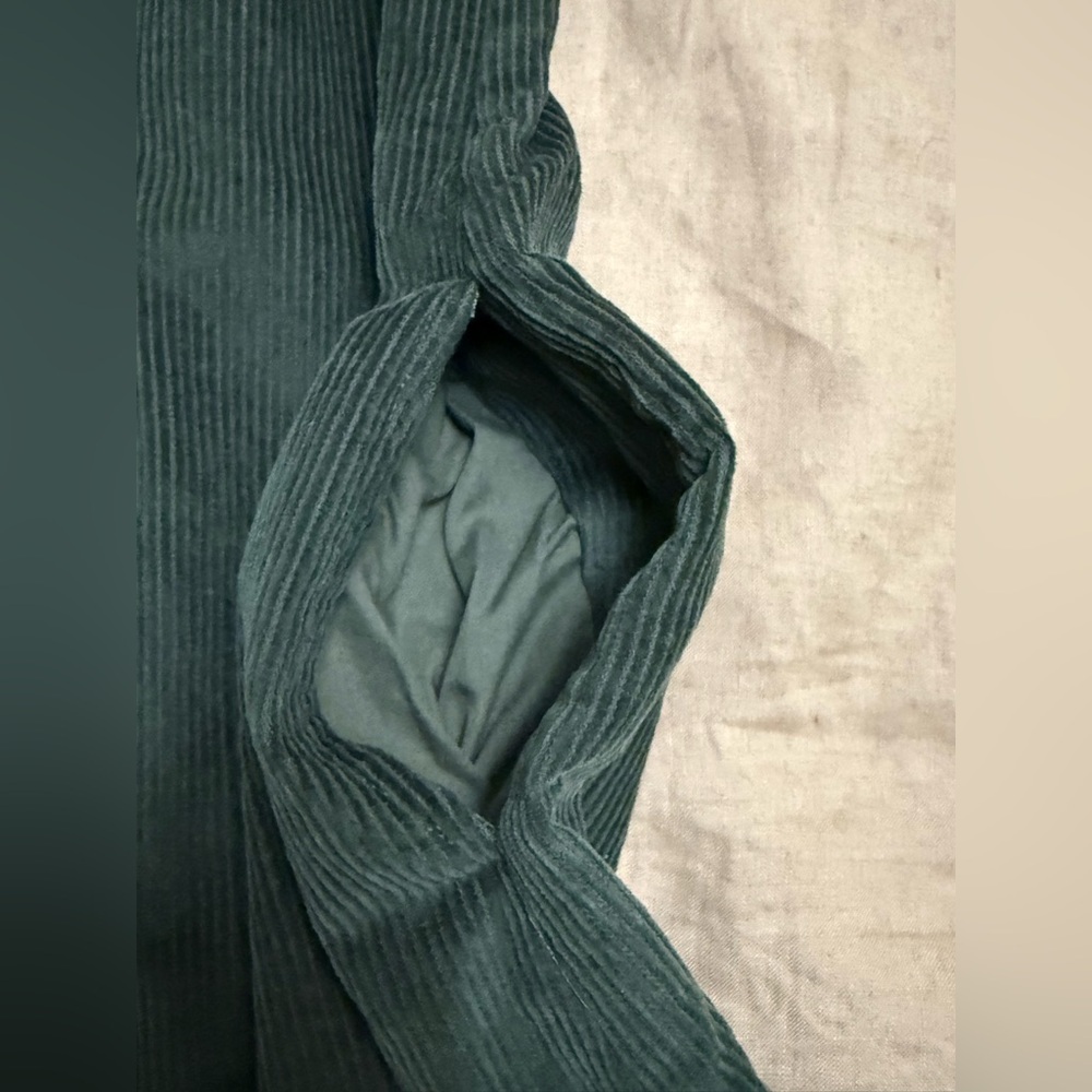 ASOS forest green a-line  corduroy pinafore mini dress with pockets - Picture 7 of 13